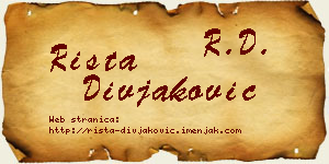 Rista Divjaković vizit kartica